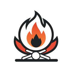 Roasted marshmallow silhouette flat icon vector on stick 