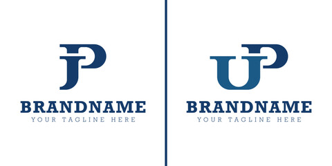 Letters JP and UP Monogram Logo, for business with JP PJ UP PU initials
