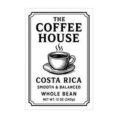 Coffee Label Design Black and White