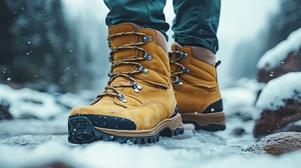 Hiking boots on a white background, ideal for outdoor adventure, hiking, and active lifestyle imagery.