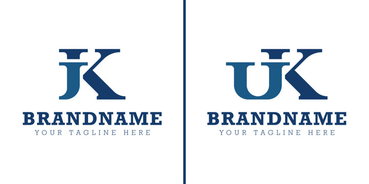 Letters JK UK JIK UIK Monogram Logo, for JK KJ JIK JKI IJK IKJ KJI KIJ initials