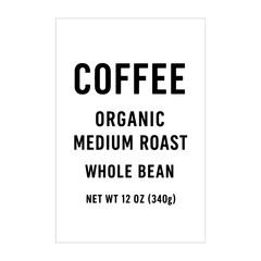 Coffee Label Design Black and White