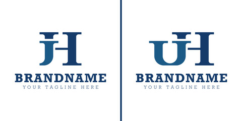 Letters JH UH JIH UIH Monogram Logo, for business with JH HJ UH HU initials