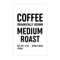 Coffee Label Design Black and White