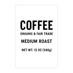 Coffee Label Design Black and White