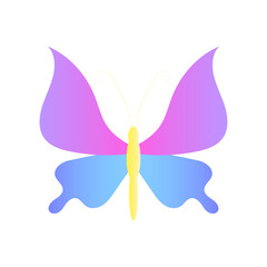 Stylized Colorful Butterfly Illustration with Gradient Wings
