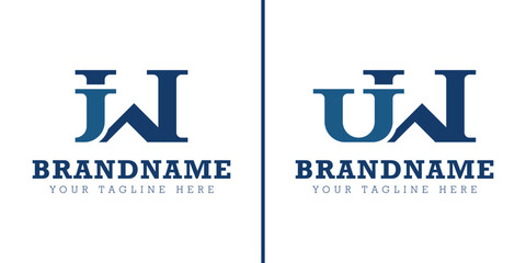 Letters JW UW JIW UIW Monogram Logo, for JW WJ JIW JWI IJW IWJ WJI WIJ initials