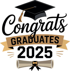 A celebratory graduation design vector art illustration.