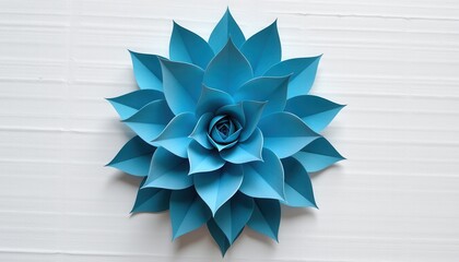 Radial Blue Paper Flower Art for Creative Decoration and Inspiration