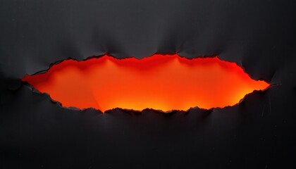 Dark Ripped Background with Illuminated Orange Edge in Center