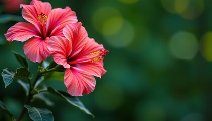 Stunning Tropical Hibiscus Flowers with Vibrant Pink Petals