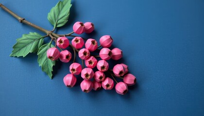 Stylized Pink Floral Arrangement on Blue Background for Design Use