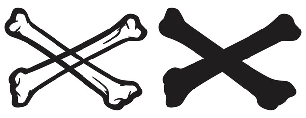 Crossed Bone Icons Vector Illustration.
