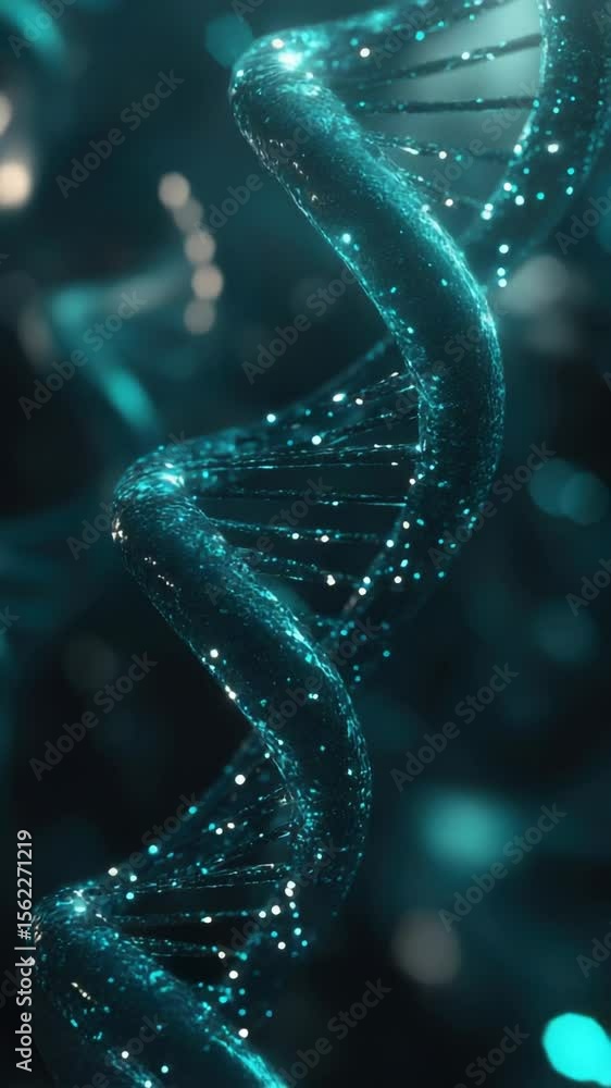 Poster a microscopic view of a spiral dna structure