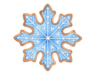 Obraz premium Magnificent intricate snowflake design in blue and white on transparent background