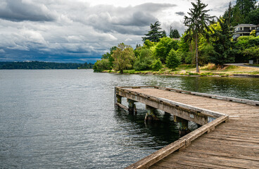 Fototapeta premium Pier Lake Clouds 4