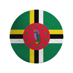 Soccer ball with flag of Dominica