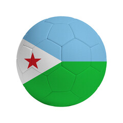 Soccer ball with flag of Djibouti