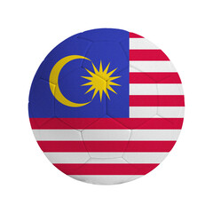 Soccer ball with flag of Malaysia