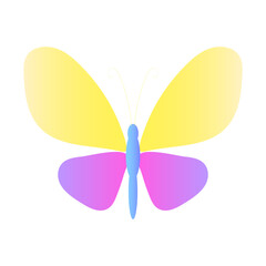 Colorful Gradient Illustration of Butterfly on White