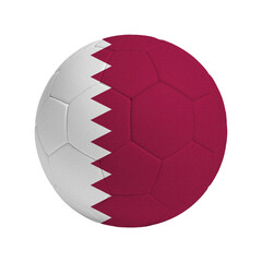 Soccer ball with flag of Qatar