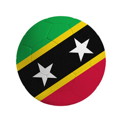 Soccer ball with flag of Saint Kitts and Nevis