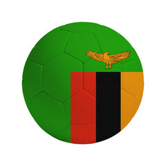 Soccer ball with flag of Zambia