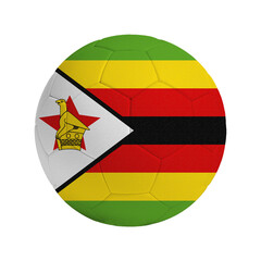 Soccer ball with flag of Zimbabwe
