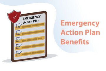 Planning concept, Emergency Action Plan Benefits, vector illustration design background