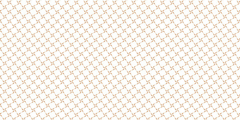 Golden vector seamless pattern with small diamond shapes floral silhouettes. Simple texture.
