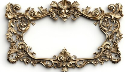 Ornate Vintage Frame PNG with Gold Embellishments and Elegant Design for Royal, Classic, and Decorative Graphics