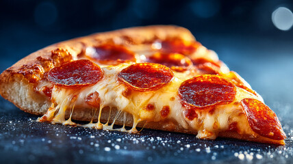 A slice of pepperoni pizza