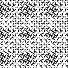 Black and white vector seamless pattern with small diamonds , star shapes ,rhombuses .Abstract black and white geometric texture .Simple minimal wide repeat background .