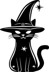 Cute Wizard Cat Illustration in Cartoon Style