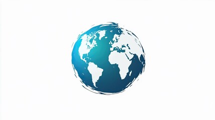 Fototapeta premium Minimalist Earth PNG with Simple and Elegant Design on White Background for Modern, Iconic, and Subtle Environmental Graphics