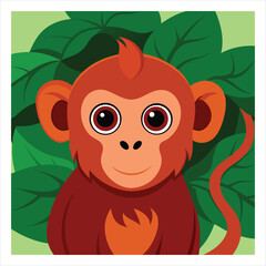 Happy new year forest background with monkeys