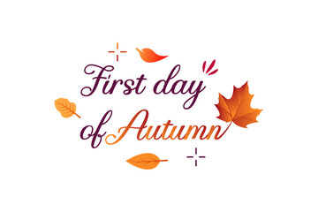 First Day of Autumn Colorful Leaves, Fall Season Greetings