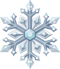 Frosty Blue Snowflake Vector Design