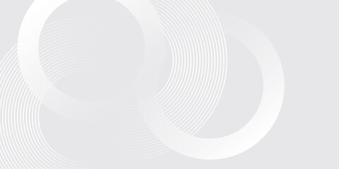 Abstract white geometric lines glowing on grey background. Modern shiny blue circle lines pattern. Futuristic technology concept. eps10