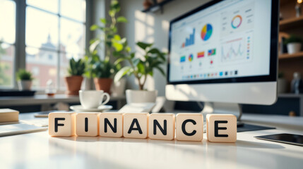 Naklejka premium Finance concept illustrating money management, investment strategies, and economic planning for personal or business use with copy space