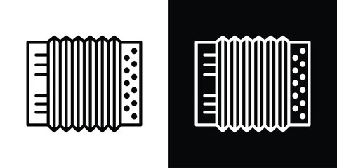 Accordion icon isolated silhouette on white background. Vector illustration.