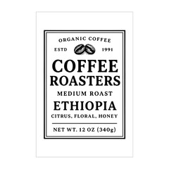 Coffee Label Design Black And White
