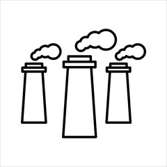Pollution and Emissions Icon Symbol isolated white background. vector illustration. color editable.