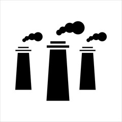 Pollution and Emissions Icon Symbol isolated white background. vector illustration. color editable.
