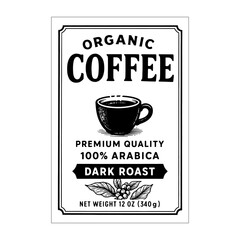 Coffee Label Design Black And White