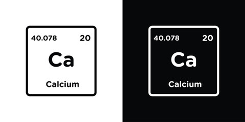 Calcium icon isolated silhouette on white background. Vector illustration.
