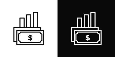 capital gain icon isolated silhouette on white background. Vector illustration.