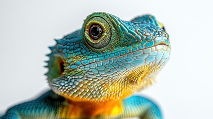 Fototapeta premium Pet reptiles on a white background, perfect for exotic pets, reptiles, and animal care visuals.