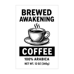 Coffee Label Design Black And White