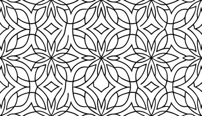 Abstract Black and White Geometric Seamless Pattern